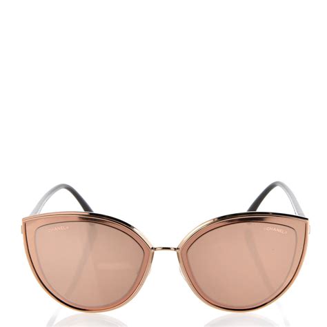 CHANEL Metal Cat Eye Sunglasses 4222 Pink Gold